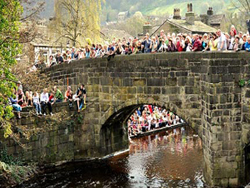 The packhorse bridge in Hebden Bridge