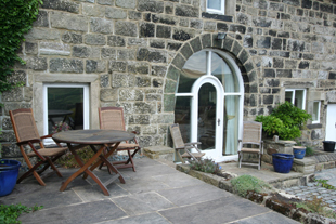 The patio, Whiteley Royd Farm, Hebden Bridge